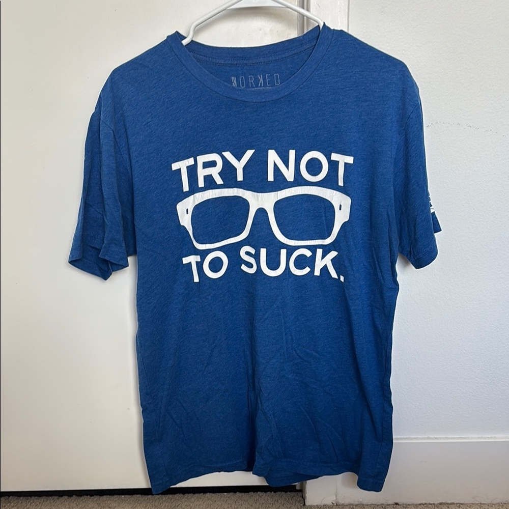 Chicago Cubs Baseball Try Not To Suck Blue Graphic T-Shirt